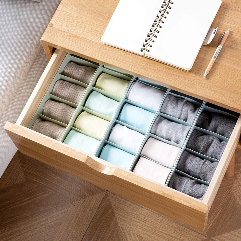 Meyjig Stackable Socks Storage Box Organizer Plastic Underwear Sock Box Desktop Drawer Compartment Panties Finishing Box1