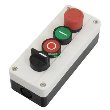 

Momentary 3 Postion Selector Red Green Emergency Stop Pushbutton Switch Station