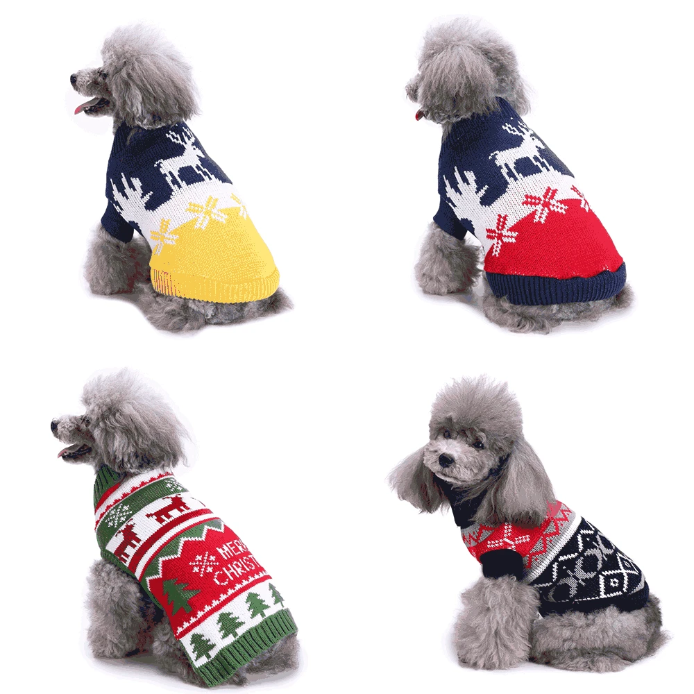 Dog Clothes Winter Warm Wool Sweater Christmas Printing Clothing for Small Dogs Puppy Soft Knitted Costume Cute Chihuahua Pet
Dog Clothes Winter Warm Wool Sweater Christmas Printing Clothing for Small Dogs Puppy Soft Knitted Costume Cute Chihuahua Pet