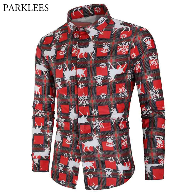 Harajuku Deer Print Dress Suit Men Christmas Long Sleeve Mens Plaid Shirts Casual Xmas Party Prom Costumes Blouse Chemise Homme
Harajuku Deer Print Dress Suit Men Christmas Long Sleeve Mens Plaid Shirts Casual Xmas Party Prom Costumes Blouse Chemise Homme