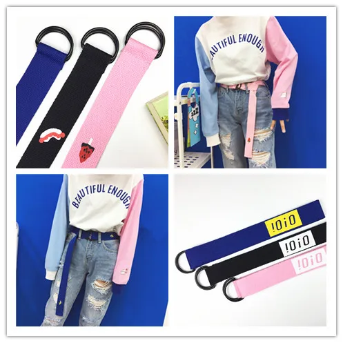 Womens Fashion Designer Canvas Belts 2018 Korean Ulzzang Harajuku Cute Letter Printing Buckle Ring Belt Women High Quality
Womens Fashion Designer Canvas Belts 2018 Korean Ulzzang Harajuku Cute Letter Printing Buckle Ring Belt Women High Quality