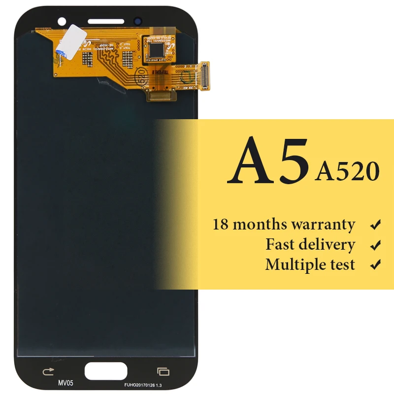 100% test For A5 2017 lcd display OEM quality no dead pixel For mobile phone A520 lcd screen assambly replacement
100% test For A5 2017 lcd display OEM quality no dead pixel For mobile phone A520 lcd screen assambly replacement