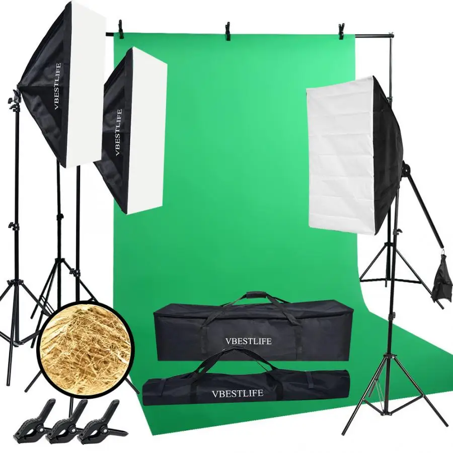 Photo Kit=2* Backdrop Studio Stand +1.6* Background +Lamp Holder + 50*70cm Softbox +Light Bulb + Reflector Panel +Cantilever
Photo Kit=2* Backdrop Studio Stand +1.6* Background +Lamp Holder + 50*70cm Softbox +Light Bulb + Reflector Panel +Cantilever