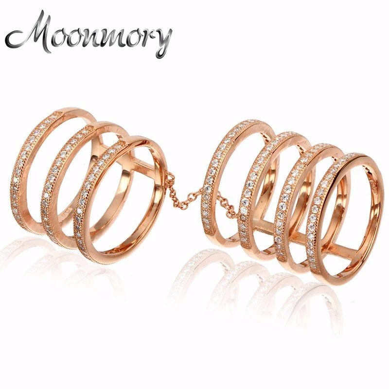 Moonmory Rose Color 925 Sterling Silver Double Rings With Clear Zircon Classic & Romantic For Women Wedding Fashion Jewelry
Moonmory Rose Color 925 Sterling Silver Double Rings With Clear Zircon Classic & Romantic For Women Wedding Fashion Jewelry