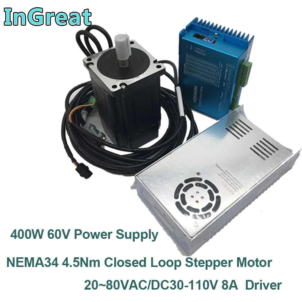 Free ship ! Nema34 4.5Nm 86MM DSP Closed Loop Stepper Motor Driver w/ Cooling fan Hybird Encoder Easy Servo & 400W Power Supply
Free ship ! Nema34 4.5Nm 86MM DSP Closed Loop Stepper Motor Driver w/ Cooling fan Hybird Encoder Easy Servo & 400W Power Supply