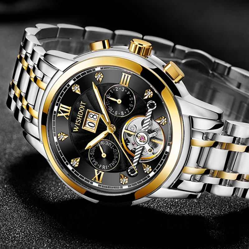 WISHDOIT Mens Watches Top Luxury Brand Automatic Mechanical Watch Men Full Steel Business Waterproof Watches Relogio Masculino
WISHDOIT Mens Watches Top Luxury Brand Automatic Mechanical Watch Men Full Steel Business Waterproof Watches Relogio Masculino
