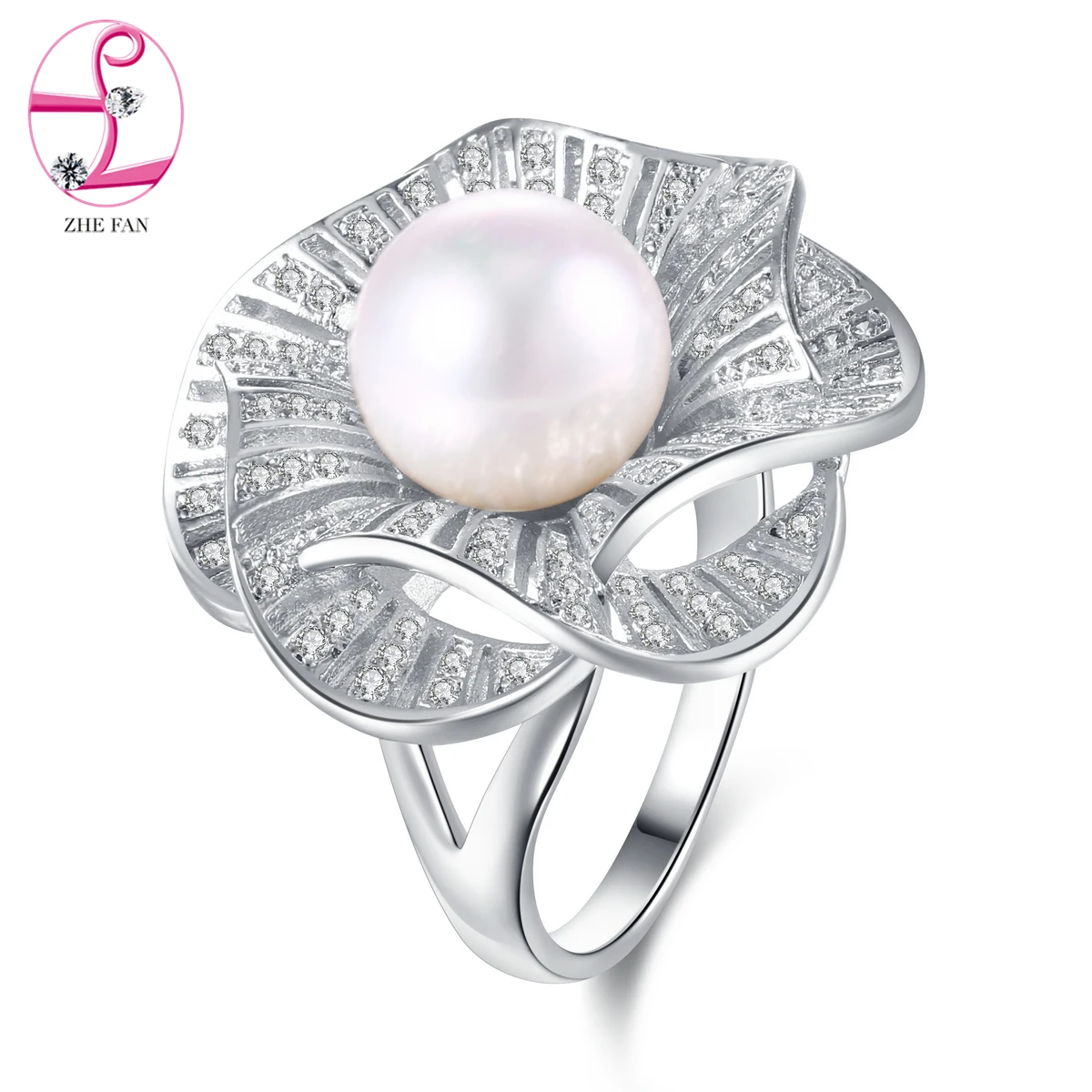 ZHE FAN White Round Shell Pearl Flower Big Rings Pave AAA Cubic Zircon For Women Party Valentines Gift Ring Jewelry
ZHE FAN White Round Shell Pearl Flower Big Rings Pave AAA Cubic Zircon For Women Party Valentines Gift Ring Jewelry