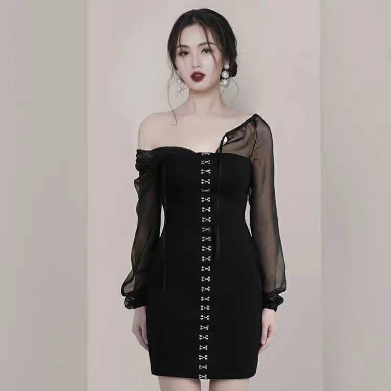 High-end banquet women's dress 2019 new ladies temperament sexy perspective long-sleeved bag hip dress
High-end banquet women's dress 2019 new ladies temperament sexy perspective long-sleeved bag hip dress