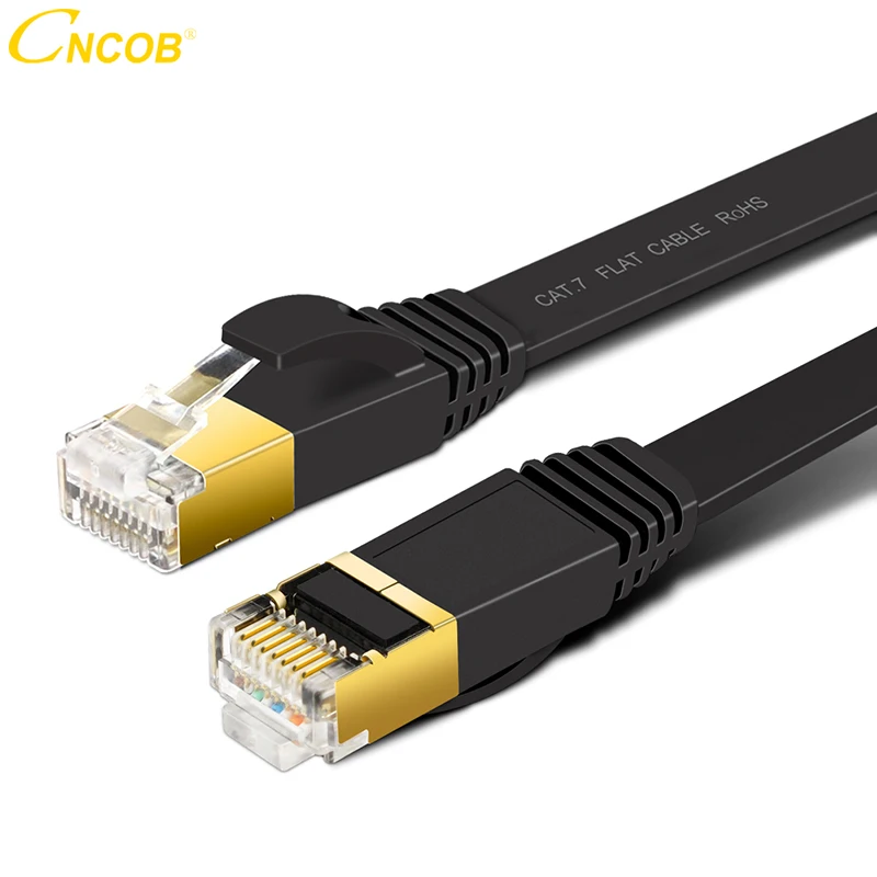 CNCOB Cat7 Ethernet Cable, 10Gbps Flat Network Patch Cable with RJ45 Connectors Gold Plated Perfect For Laptop, Router, Modem
CNCOB Cat7 Ethernet Cable, 10Gbps Flat Network Patch Cable with RJ45 Connectors Gold Plated Perfect For Laptop, Router, Modem