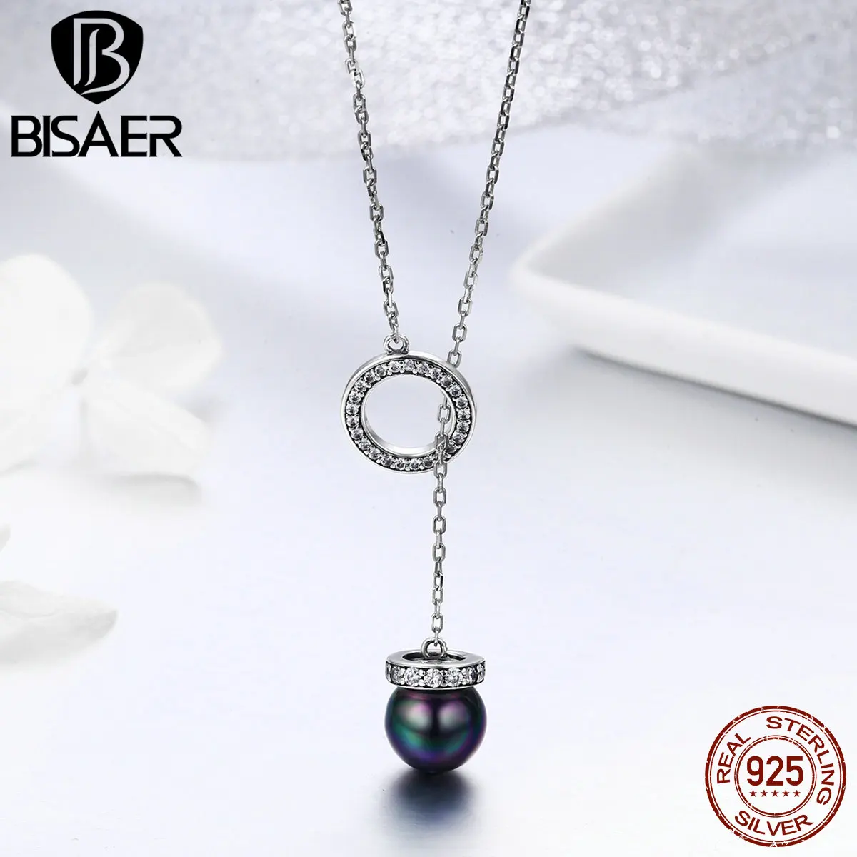 BISAER 100% Authentic 925 Sterling Silver Round Circle Black CZ Women Pendant Necklace Sterling Silver Necklace Jewelry GXN200
BISAER 100% Authentic 925 Sterling Silver Round Circle Black CZ Women Pendant Necklace Sterling Silver Necklace Jewelry GXN200