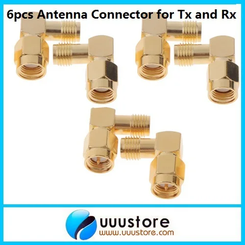 6pcs Antenna Connector 5.8G Right Angle SMA Female/Male Antenna Connector for Rx and Tx
6pcs Antenna Connector 5.8G Right Angle SMA Female/Male Antenna Connector for Rx and Tx