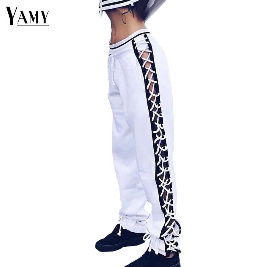 New fashion drawstring lace up pants women Patchwork cotton Loose Harem Pants 2017 spring casual hip hop trousers Sweatpants
New fashion drawstring lace up pants women Patchwork cotton Loose Harem Pants 2017 spring casual hip hop trousers Sweatpants