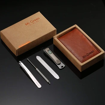 Mr Green Nail Art Set 4pcs with Leather Case Makeup Tools Clipper Kit Finger Plier For Gift and Travel Portable Manicure Kits
Mr Green Nail Art Set 4pcs with Leather Case Makeup Tools Clipper Kit Finger Plier For Gift and Travel Portable Manicure Kits