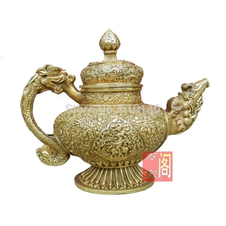 Tibet Tibetan copper kettle pot flagon home feng shui home furnishings jewelry supplies