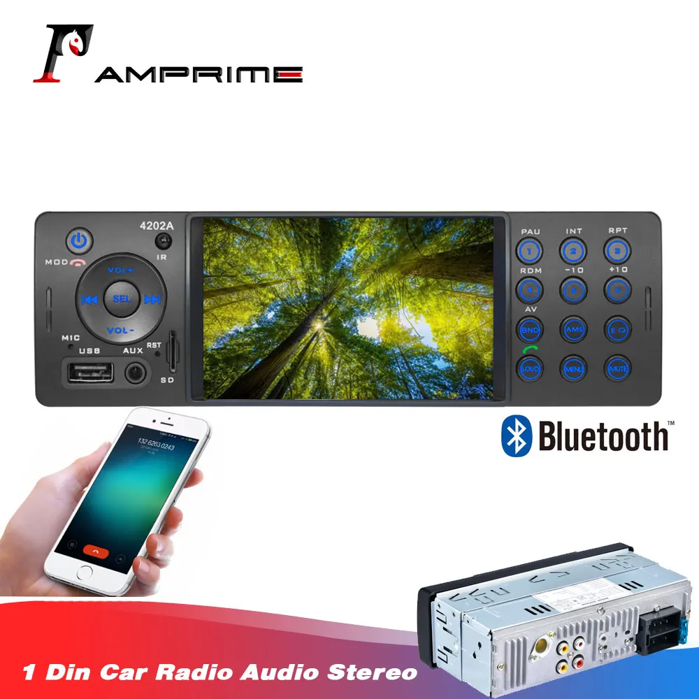 AMPrime 1din Car Radio Autoradio Audio Video MP5 USB Aux FM Receiver Bluetooth Handsfree 4'' In-dash Car MP3 Multimedia Player
AMPrime 1din Car Radio Autoradio Audio Video MP5 USB Aux FM Receiver Bluetooth Handsfree 4'' In-dash Car MP3 Multimedia Player