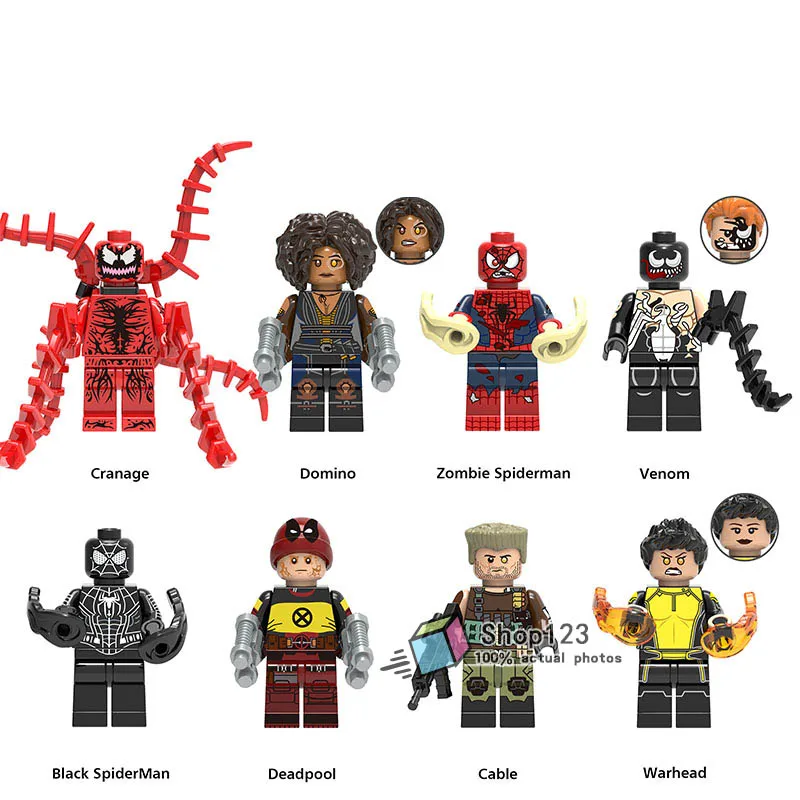 X0166 Marvel Super Heroes Deadpool 2 Carnage Cable Venom Zombie Spiderman Bricks Building Blocks Toys for Children
X0166 Marvel Super Heroes Deadpool 2 Carnage Cable Venom Zombie Spiderman Bricks Building Blocks Toys for Children