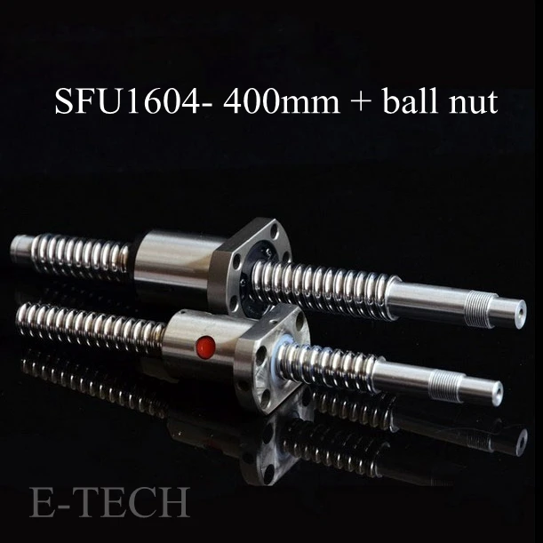 2Pcs/Lot! SFU1604 Ballscrew Set :Ball screw SFU1604 Length 400mm End Machined for BK12 BF12 +SFU1604 Ball Nut
