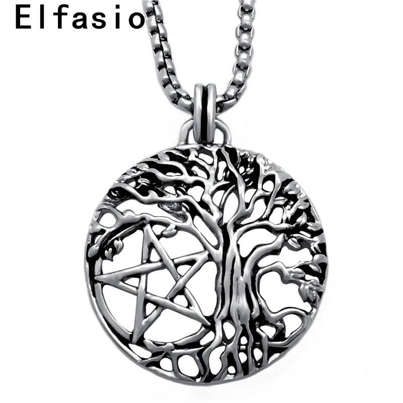 Men Women Pewter Pendant Necklace Yggdrasil Tree of Life Pentacle Pentagram Star with Stainless Steel Chain P305
Men Women Pewter Pendant Necklace Yggdrasil Tree of Life Pentacle Pentagram Star with Stainless Steel Chain P305