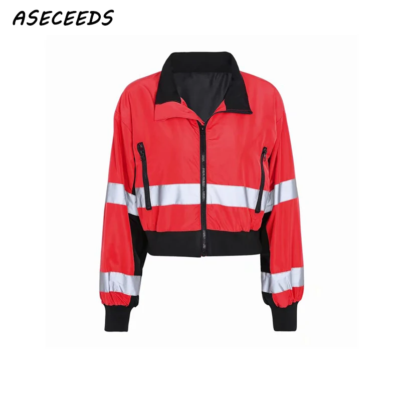 Spring 2019 vintage reflective striped oversized coat women fall jacket color block army military red jacket Korean outerwear
Spring 2019 vintage reflective striped oversized coat women fall jacket color block army military red jacket Korean outerwear