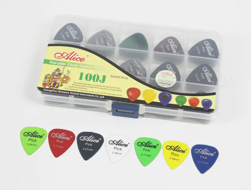 Чехол для гитары Alice Long Life Clear 100 шт. медиатор 0 58 мм/0 71 81 мм + 15 ячеек|picks plectrums|guitar pick