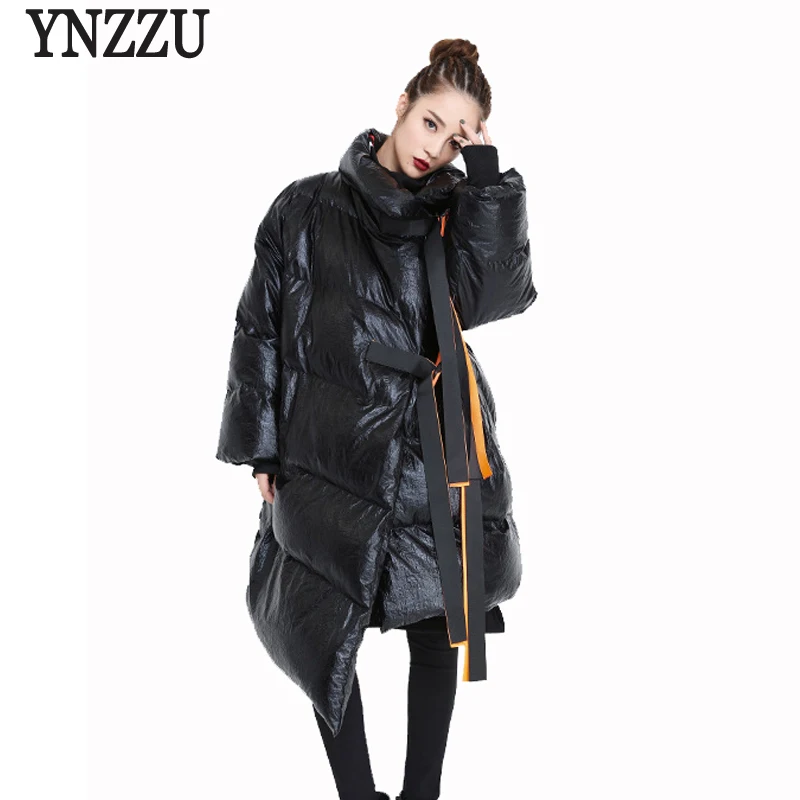 YNZZU Chic Winter Parkas Women 2018 New Design European Irregular Ribbons Long Thicken Warm Cotton Padded Coat Streetwear YO664
YNZZU Chic Winter Parkas Women 2018 New Design European Irregular Ribbons Long Thicken Warm Cotton Padded Coat Streetwear YO664
