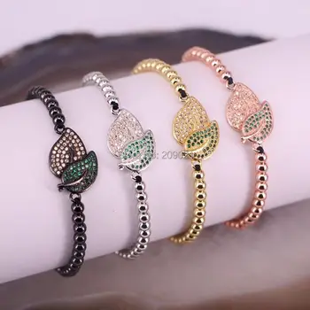 New 8Pcs Micro Pave CZ Leaf Connector Charm Beads Bracelet Braided Macrame handcraft Jewelry Gift
New 8Pcs Micro Pave CZ Leaf Connector Charm Beads Bracelet Braided Macrame handcraft Jewelry Gift