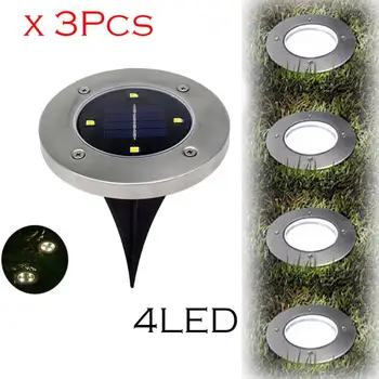 3Pcs Solar powered ground light 4 LED Outdoor Path LED Light Spot Lamp Yard Garden Lawn Waterproof Garden Lawn Yard Lamp
3Pcs Solar powered ground light 4 LED Outdoor Path LED Light Spot Lamp Yard Garden Lawn Waterproof Garden Lawn Yard Lamp