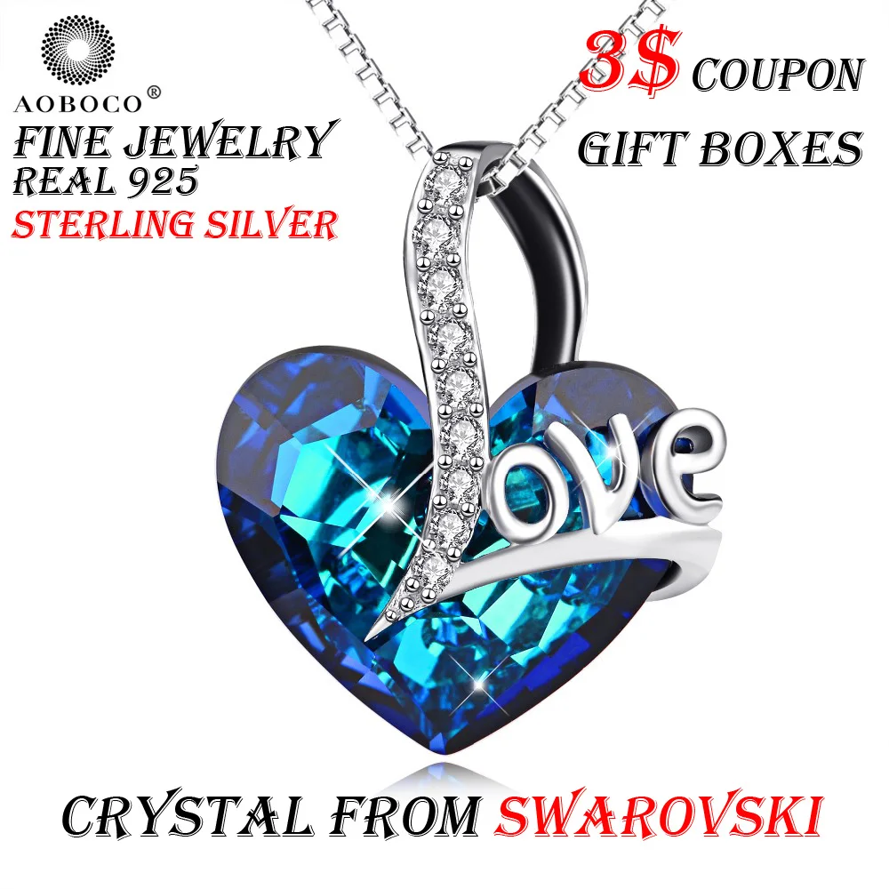 AOBOCO Brand Big Blue Heart Pendants LOVE Necklace For Women Girl Friend Crystal From Swarovski With Gift Boxes Fine Jewelry
AOBOCO Brand Big Blue Heart Pendants LOVE Necklace For Women Girl Friend Crystal From Swarovski With Gift Boxes Fine Jewelry