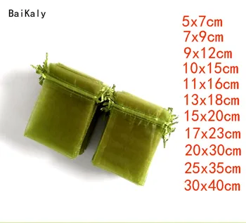 Household 100pcs/lot Drawable Army Green Small Big Organza Bags Favor Wedding Christmas Gift Bags Jewelry Packaging Bags Pouches
Household 100pcs/lot Drawable Army Green Small Big Organza Bags Favor Wedding Christmas Gift Bags Jewelry Packaging Bags Pouches