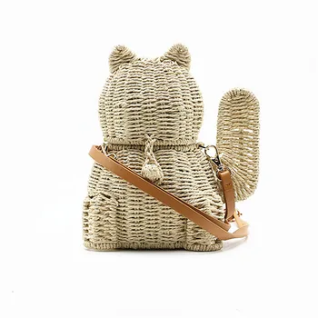 New rattan straw bag lucky cat straw bag shoulder slung cute female woven baghand bags girl's basket free shipping
New rattan straw bag lucky cat straw bag shoulder slung cute female woven baghand bags girl's basket free shipping
