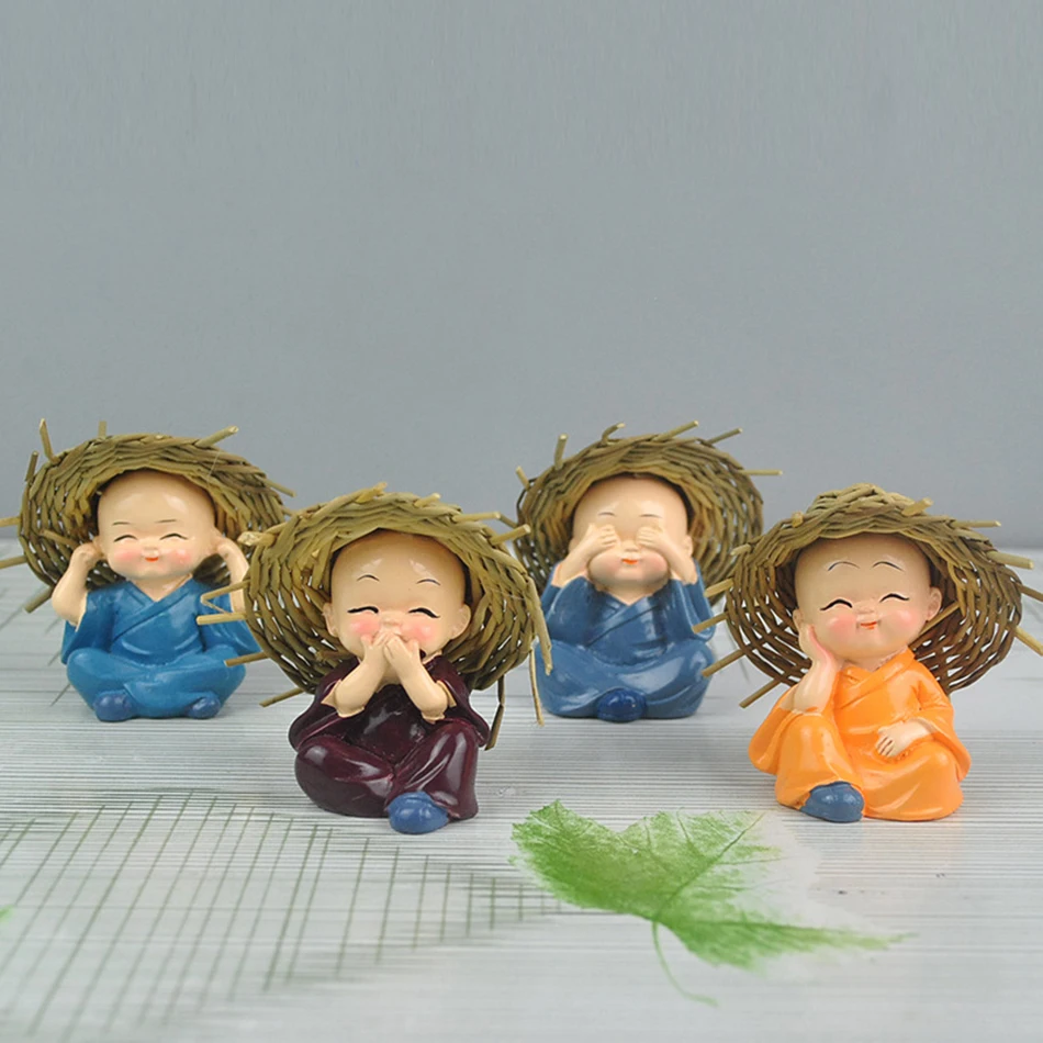 4 pieces/lot Small Buddha Statue Monk with straw hat Resin Figurine Crafts Home Decorative,Ornaments Miniatures Crafts Creative
4 pieces/lot Small Buddha Statue Monk with straw hat Resin Figurine Crafts Home Decorative,Ornaments Miniatures Crafts Creative
