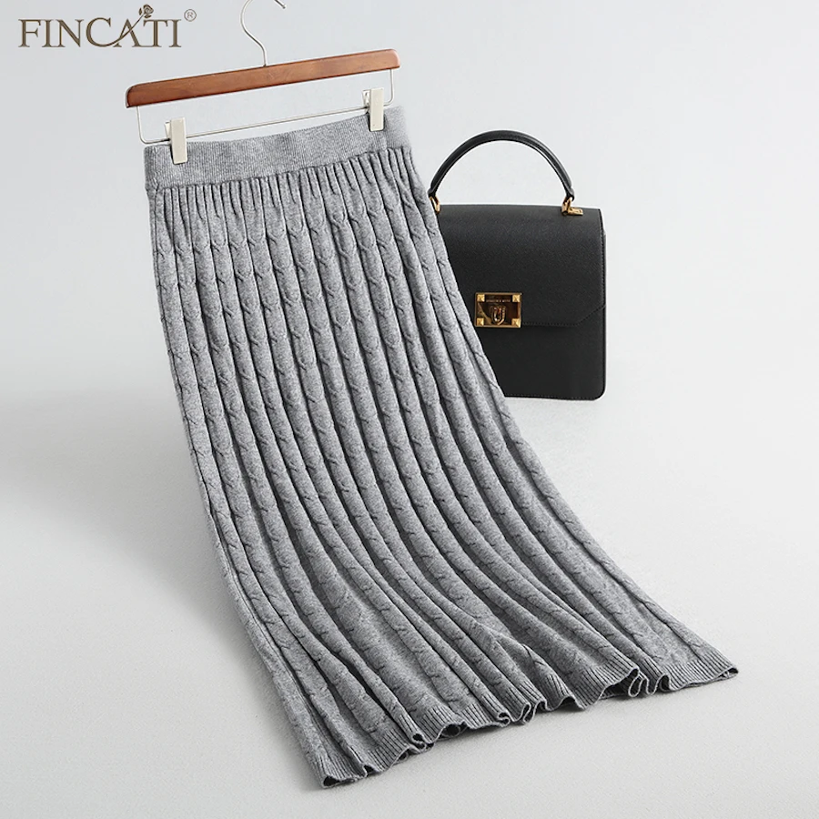 Women Long Skirt Fincati Autumn Winter Knitted High Elastic Vintage Cable Needle Skirt All-Match Warm Skirt Femme
Women Long Skirt Fincati Autumn Winter Knitted High Elastic Vintage Cable Needle Skirt All-Match Warm Skirt Femme