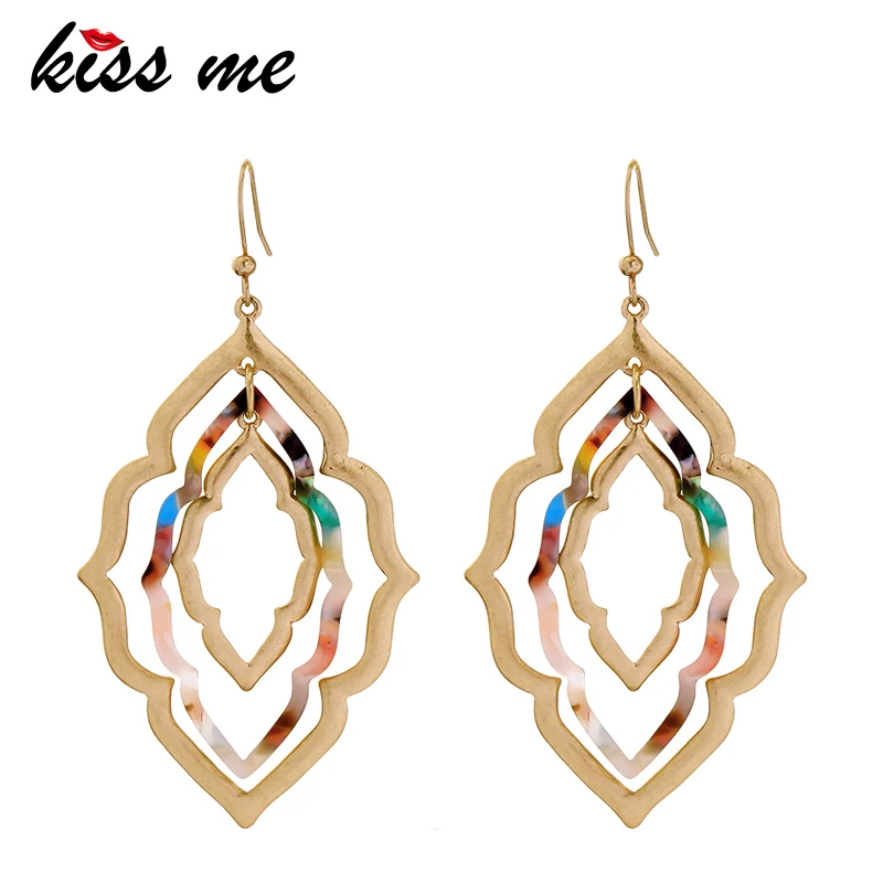 KISS ME Gold Color Alloy Women Earrings Newest Acrylic Geometric Big Dangle Earrings Fashion Vintage Jewelry
KISS ME Gold Color Alloy Women Earrings Newest Acrylic Geometric Big Dangle Earrings Fashion Vintage Jewelry