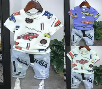 Children baby boy clothes suit cartoon cool cotton letters short-sleeved denim shorts two-piece children's suit
Children baby boy clothes suit cartoon cool cotton letters short-sleeved denim shorts two-piece children's suit