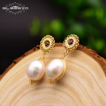 GLSEEVO Natural Fresh Water Baroque Pearl Drop Earrings Women Round Circle Dangle Wedding Earring Luxury Handmade Jewelry GE0311
GLSEEVO Natural Fresh Water Baroque Pearl Drop Earrings Women Round Circle Dangle Wedding Earring Luxury Handmade Jewelry GE0311