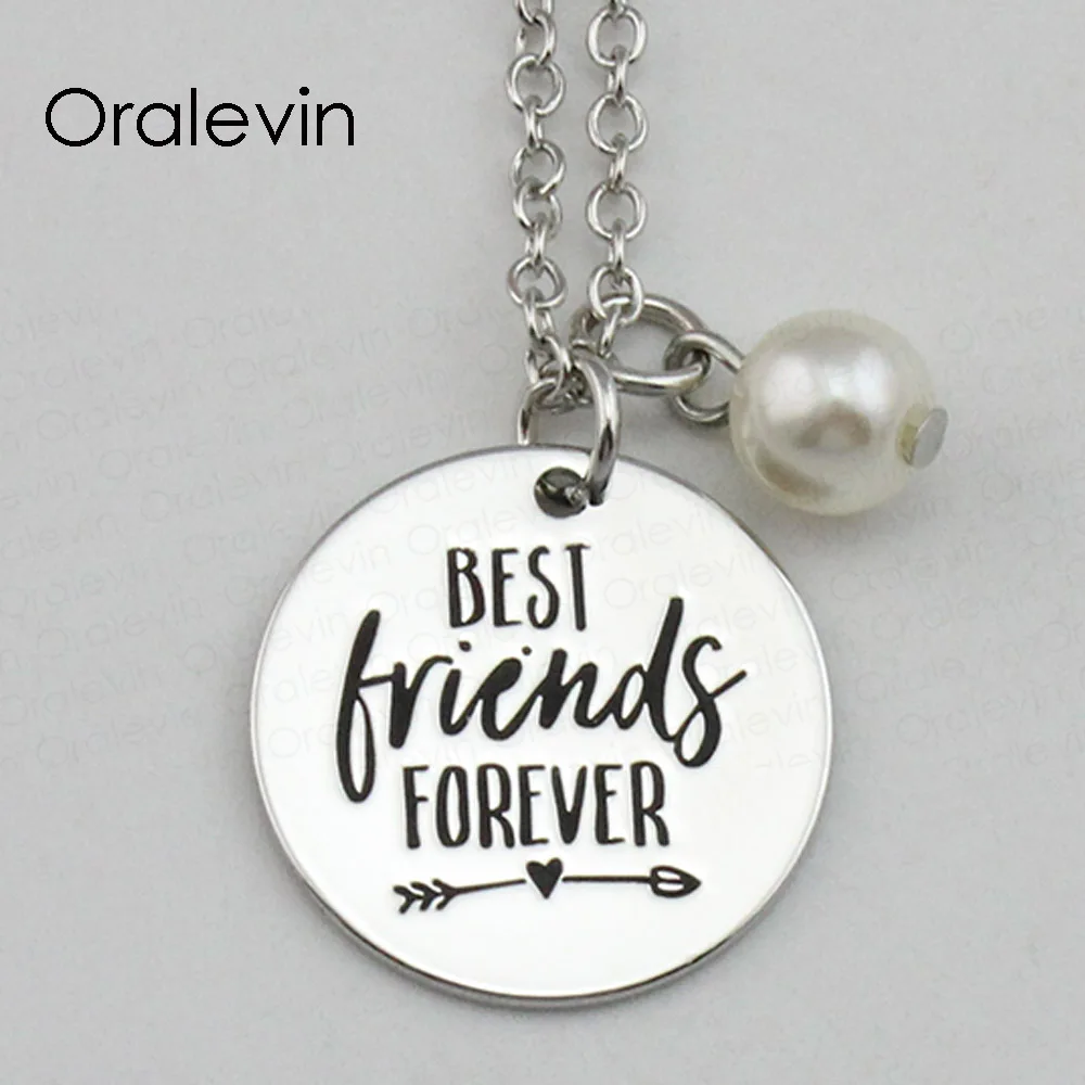 BEST FRIENDS FOREVER Inspired Hand Stamped Engraved Custom Pendant Link Chain Necklace Gift For BBF Jewelry 10Pcs/Lot #LN2236 | Украшения и