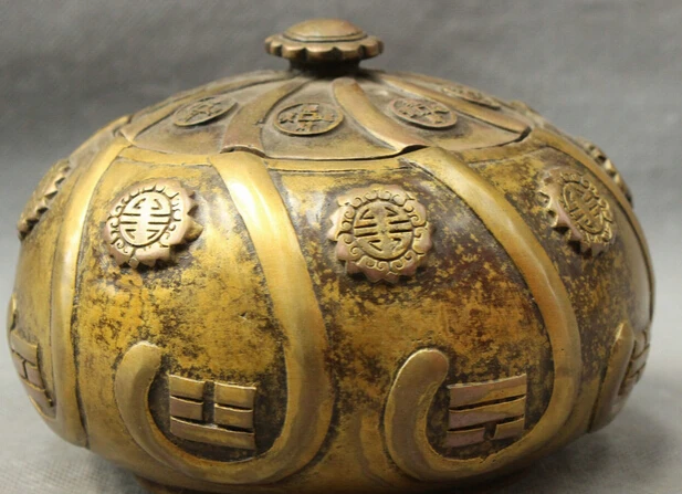 JP S0608 Folk Chinese Bronze Buddhism 8 Diagrams Statue Coin Box Incense Burner Censer
JP S0608 Folk Chinese Bronze Buddhism 8 Diagrams Statue Coin Box Incense Burner Censer