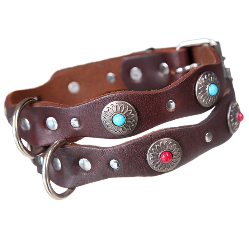 Fashion Jeweled Dog Collar Cow Leather Dog Necklace for Medium Large Animals Bulldog Labrador
Fashion Jeweled Dog Collar Cow Leather Dog Necklace for Medium Large Animals Bulldog Labrador