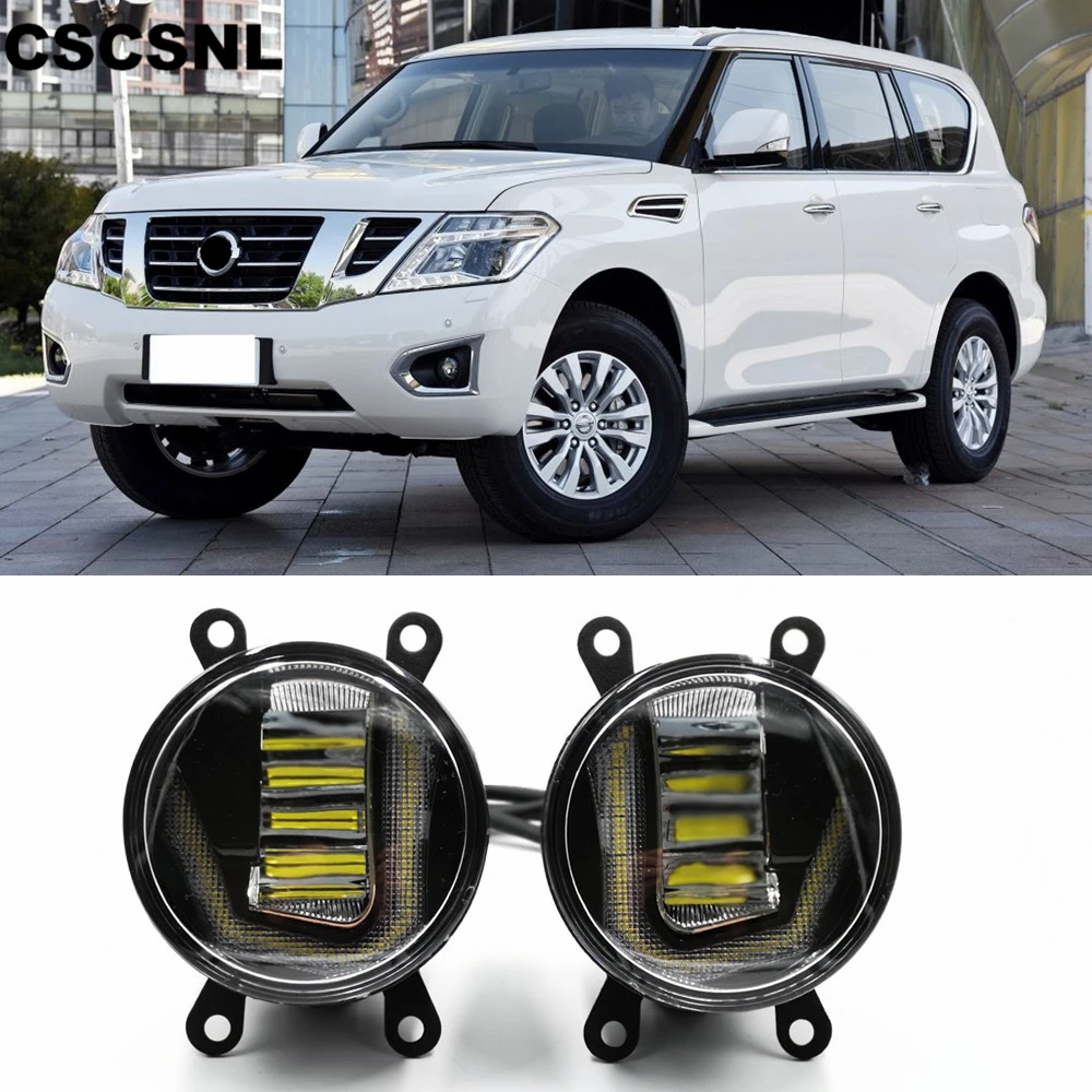 CSCSNL 3-IN-1 Functions Auto LED For Nissan Patrol 2005-2018 DRL Daytime Running Light Car Projector Fog Lamp with yellow signal |