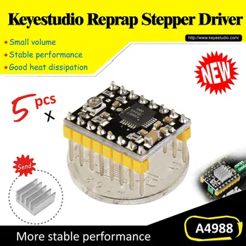 Free shipping! (5pcs/lot) A4988 Stepper M otor Driver+ Heatsink For 3 D Printer,Reprap,RAMPS1.4 for arduino
Free shipping! (5pcs/lot) A4988 Stepper M otor Driver+ Heatsink For 3 D Printer,Reprap,RAMPS1.4 for arduino