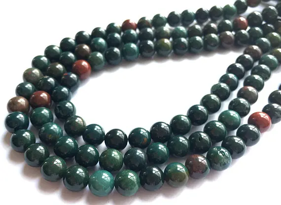 Blood Stone Natural Round Gemstone Bead2