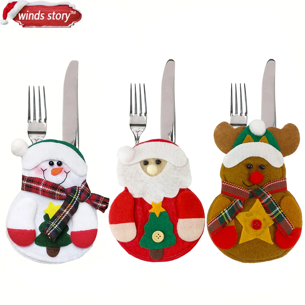 3pcs Christmas Decorations Snowman Kitchen Tableware Holder bag Party gift Xmas ornament Christmas decorations for home table
3pcs Christmas Decorations Snowman Kitchen Tableware Holder bag Party gift Xmas ornament Christmas decorations for home table