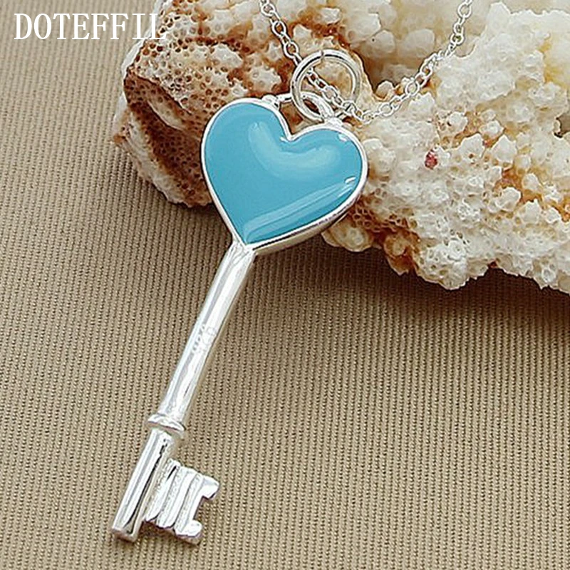 Luxury Brand Jewelry 925 Silver Color Heart Key Pendant Necklace Woman Charm Necklace Fine Jewelry Wholesale
Luxury Brand Jewelry 925 Silver Color Heart Key Pendant Necklace Woman Charm Necklace Fine Jewelry Wholesale
