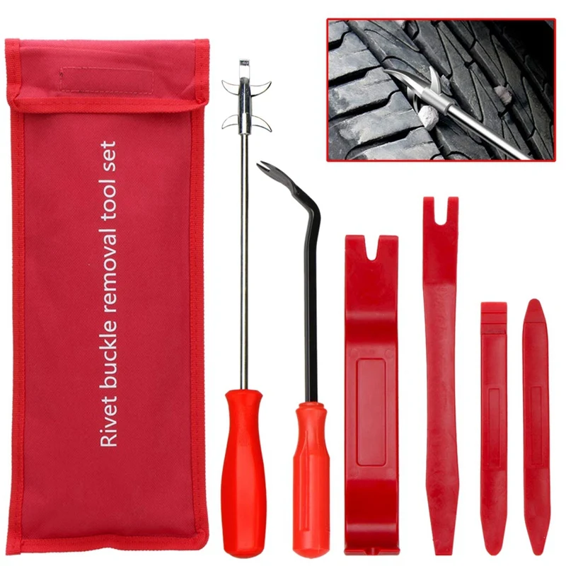 Trim Removal Tool And Tire Cleaning Hook,6Pcs Car Panel Door Audio Trim Pry Tool Kit, Auto Fastener Remover Tire Stones Removi
Trim Removal Tool And Tire Cleaning Hook,6Pcs Car Panel Door Audio Trim Pry Tool Kit, Auto Fastener Remover Tire Stones Removi