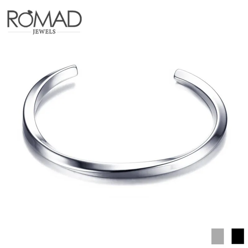 ROMAD Silver Black Rose Gold 3 Color Bangle for Man Women Quality Stainless Steel Punk Bangle Bracelet Jewelry Valentine Gift R4
ROMAD Silver Black Rose Gold 3 Color Bangle for Man Women Quality Stainless Steel Punk Bangle Bracelet Jewelry Valentine Gift R4