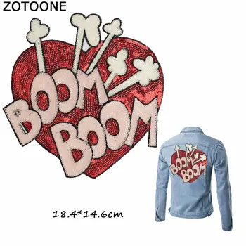 ZOTOONE Sweet BOOM BOOM Red Heart Patch Sew on Large Sequin Patch for Clothing Applique Stripe on Clothes Happy Valentine's Day
ZOTOONE Sweet BOOM BOOM Red Heart Patch Sew on Large Sequin Patch for Clothing Applique Stripe on Clothes Happy Valentine's Day