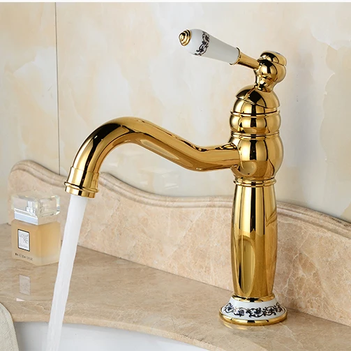 Newly Wenzhou Faucet Bsthroom Copper Hot and Cold with Porcelain Mixer Swivel Spout Gold Plated Sink Taps G1093
Newly Wenzhou Faucet Bsthroom Copper Hot and Cold with Porcelain Mixer Swivel Spout Gold Plated Sink Taps G1093