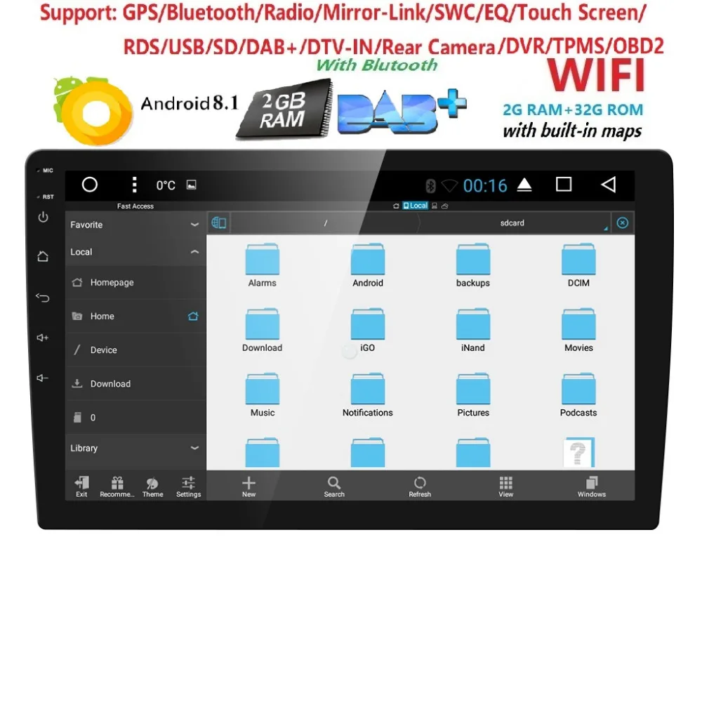 Double 2Din 10.1inch Android 8.1 Universal Car Radio In Dash Stereo GPS Navigation WIFI 4G OBDII DAB Quad Core Bluetooth 2GB RAM
Double 2Din 10.1inch Android 8.1 Universal Car Radio In Dash Stereo GPS Navigation WIFI 4G OBDII DAB Quad Core Bluetooth 2GB RAM