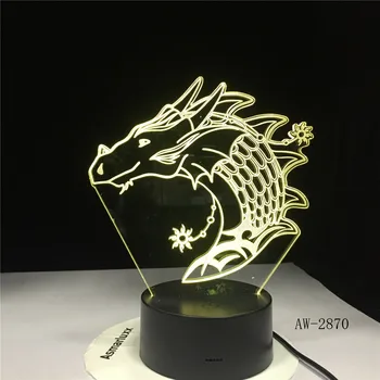 

Dragon 3D LED Table Lamp 7 Color Change USB 3D Night Light Room Decor Holiday Girlfriend Acrylic New Kids Toys Dropship AW-2870