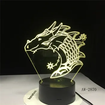 Dragon 3D LED Table Lamp 7 Color Change USB 3D Night Light Room Decor Holiday Girlfriend Acrylic New Kids Toys Dropship AW-2870
Dragon 3D LED Table Lamp 7 Color Change USB 3D Night Light Room Decor Holiday Girlfriend Acrylic New Kids Toys Dropship AW-2870